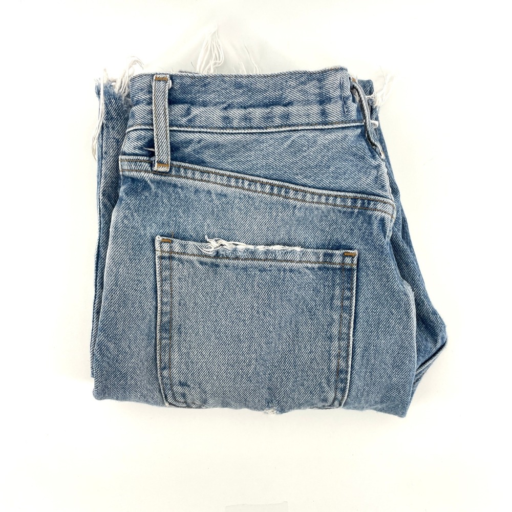 AGOLDE Riley High Rise Straight Leg Jeans Blue Womens Size 24 Rigid Hem Designer - Picture 10 of 12